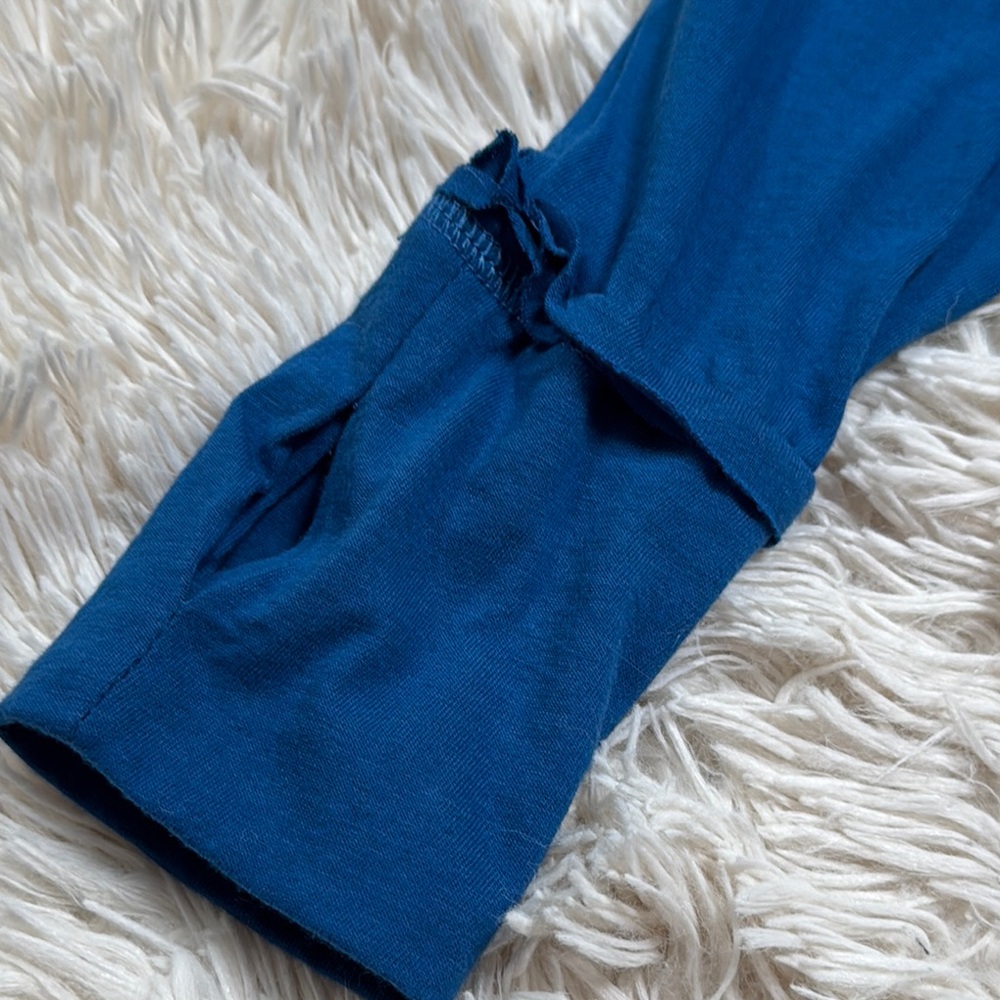 Zenana Henley Raw Seam Top 💗 Blue - Picture 10 of 16